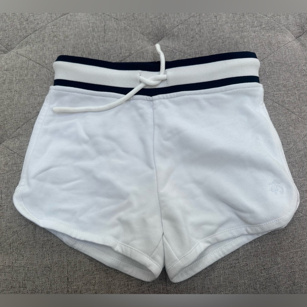 NWT BROOKS BROTHERS GIRLS WHITE COTTON TENNIS SHORTS ELASTIC WAIST THICK BAND
